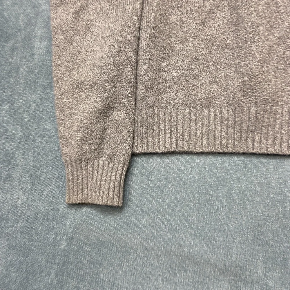 Banana Republic Sweater Mens Medium Heather Gray Knitted Ribbed Hem Winter Wear